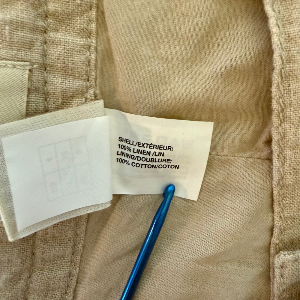 Gap Pants Women 4 Beige Khaki 100% Linen Straight Leg Drawstring Lined Trousers - Picture 8 of 16